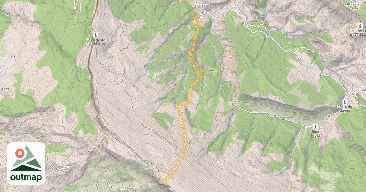 Map of Montagne de Jouère — Reynier