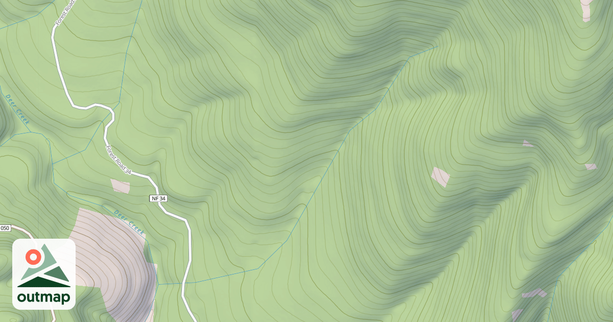 Map of CALAPOOYA SW - UPPER DEER TS'S