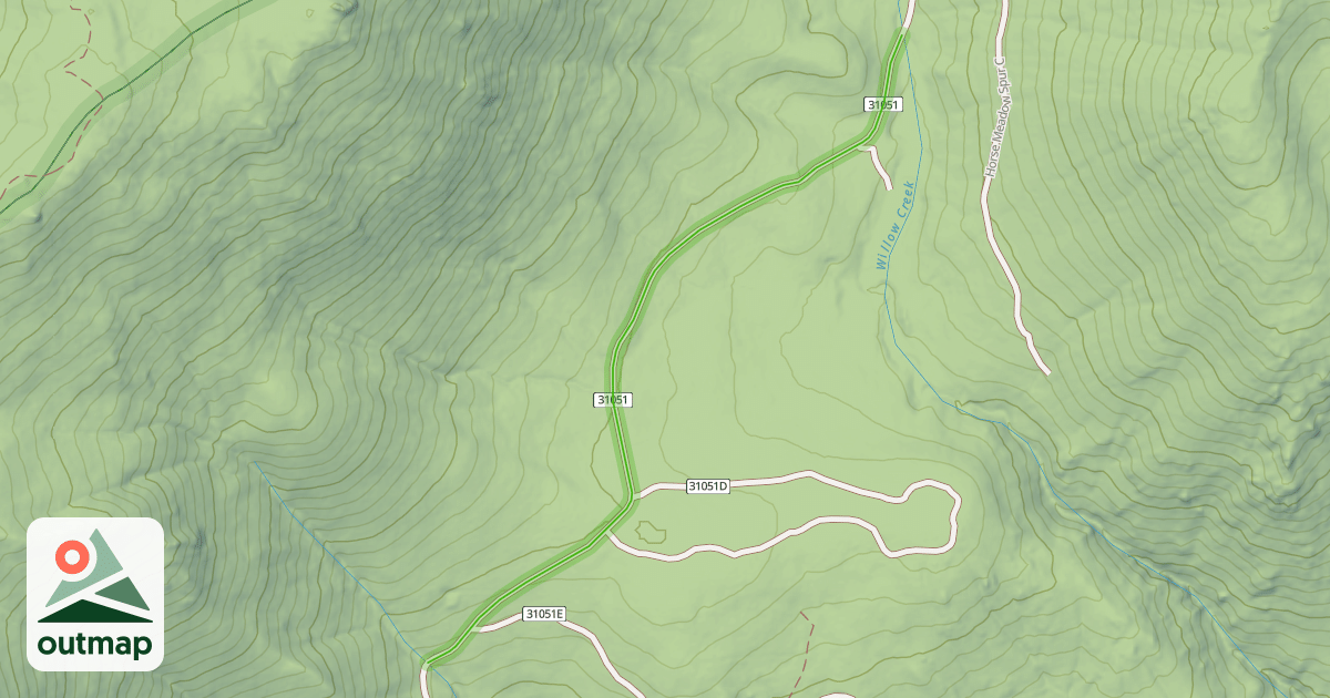 Map of Willow Creek Road