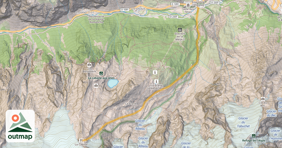 Map of Les Vallons de la Meije