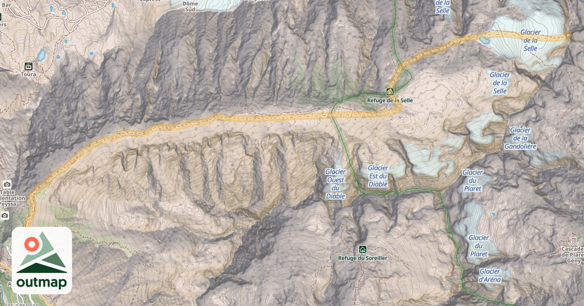 Map of Brèche du Râteau — Saint-Christophe-en-Oisans