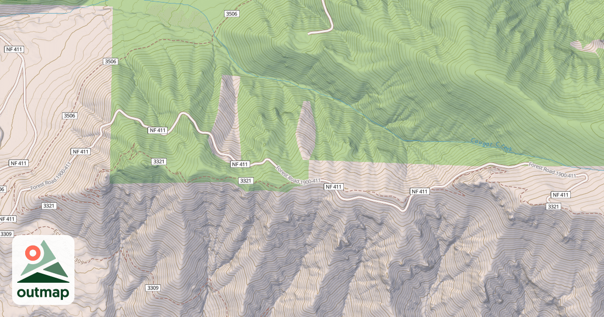 Map of COUGAR CR.