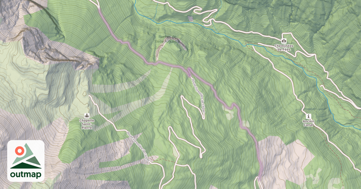 Map of Piste Forestière de la Belle Aiguette