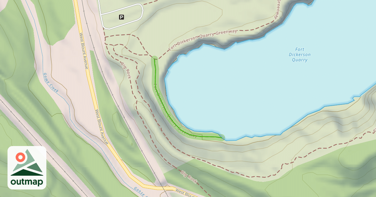 Map of Fort Dickerson Quarry Greenway
