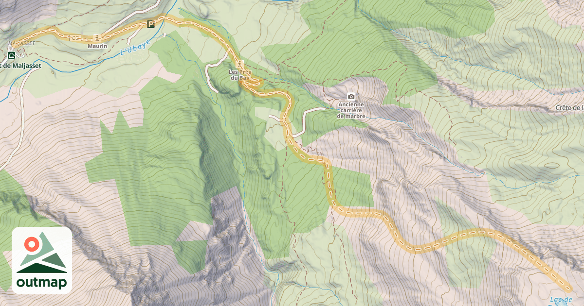 Map of Lacs de Tuissier — Maljasset