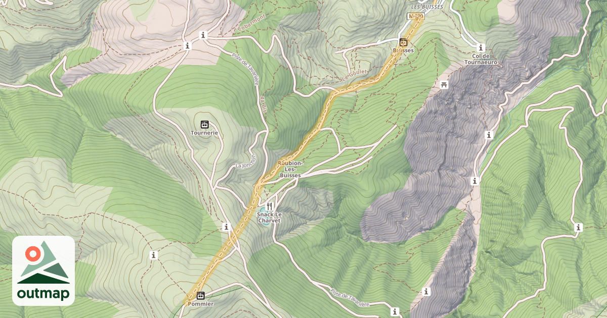 Map of Tête de Pommier — Les Buisses