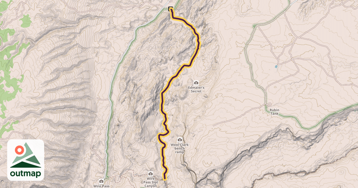 Map of Upper Buckskin Gulch Trail