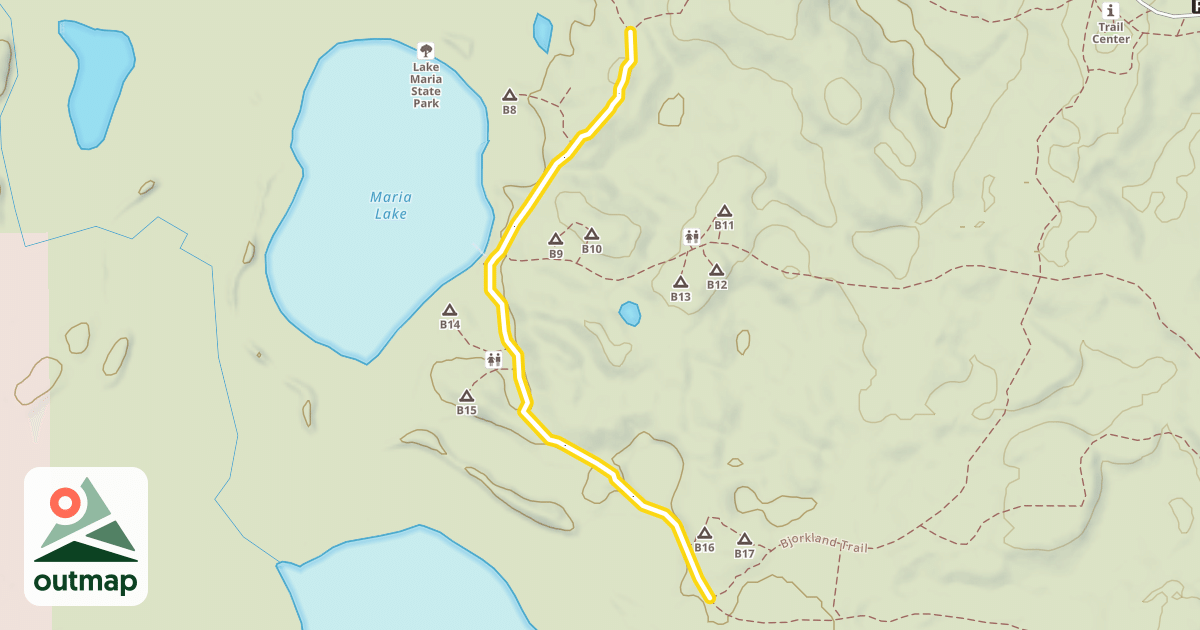 Map of Bjorkland Trail