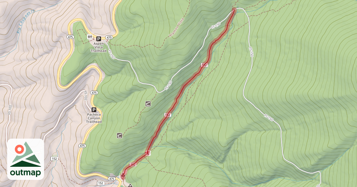 Map of Tesuque Creek Trail (152)