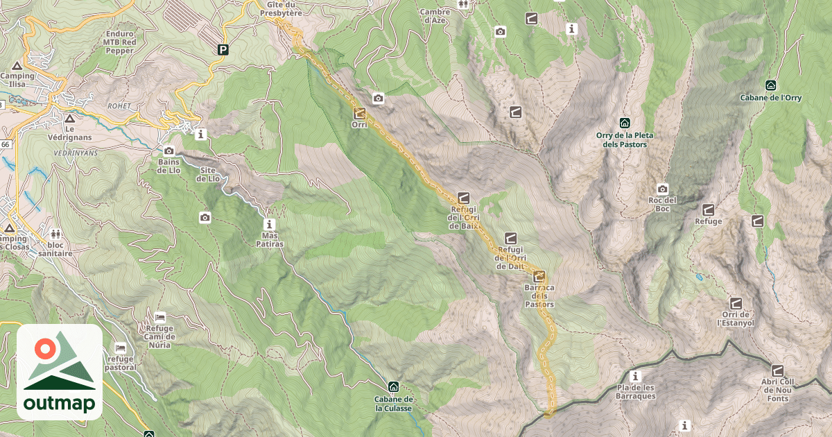 Map of Puig de Finestrelles — Eyne
