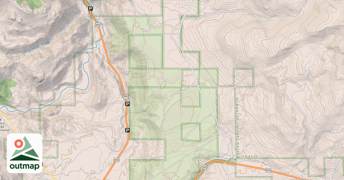 Map of BURCHAM FLAT SPUR ROAD