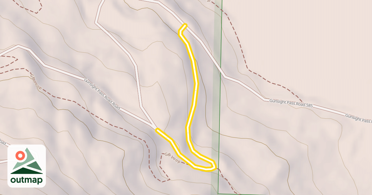 Map of Gunsight Pass Road Road