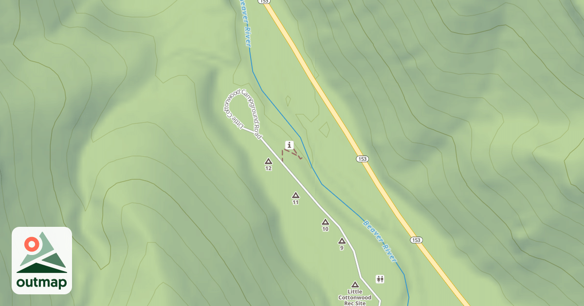 Map of Lt Cottonwood Access Fishing