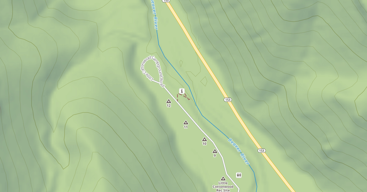 Map preview of Lt Cottonwood Access Fishing
