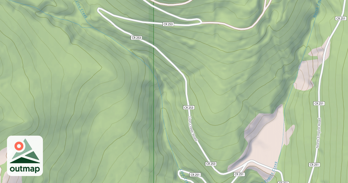 Map of Lion Creek Road