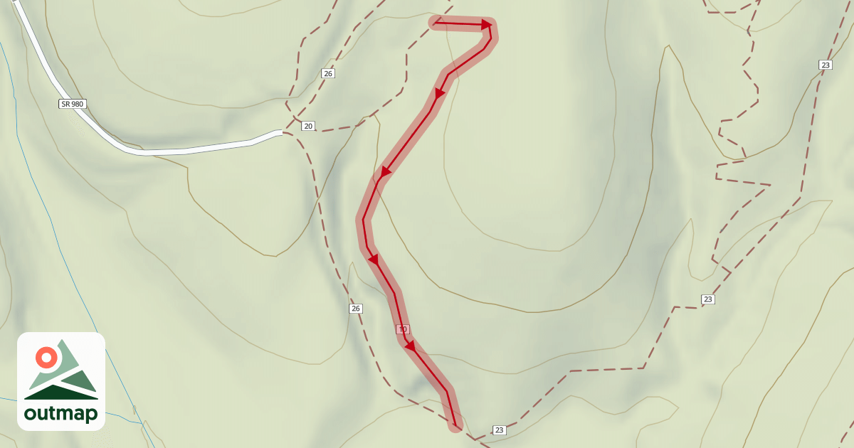 Map of Lower Skeletor Trail