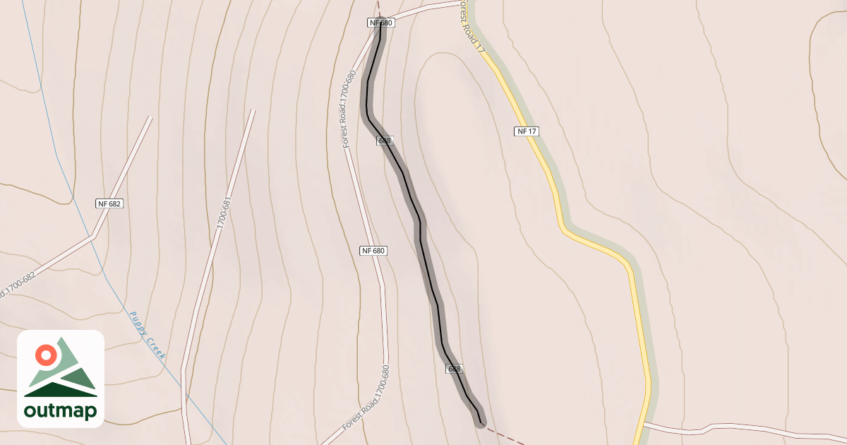 Map of Surveyor's Ridge Trail #688