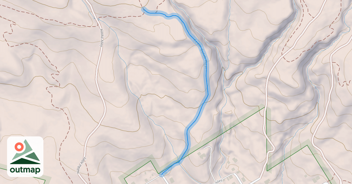 Map of Cedar Gulch West