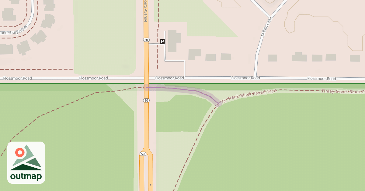 Map of Tinley Creek Orange Paved Spur