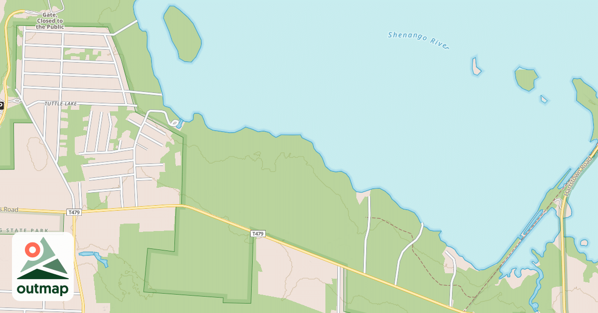 Map of Pymatuning State Park Snowmobile Trails