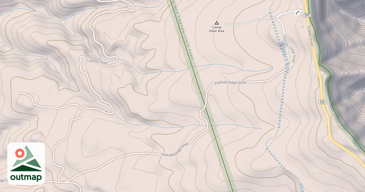 Map of Polihale Ridge Road