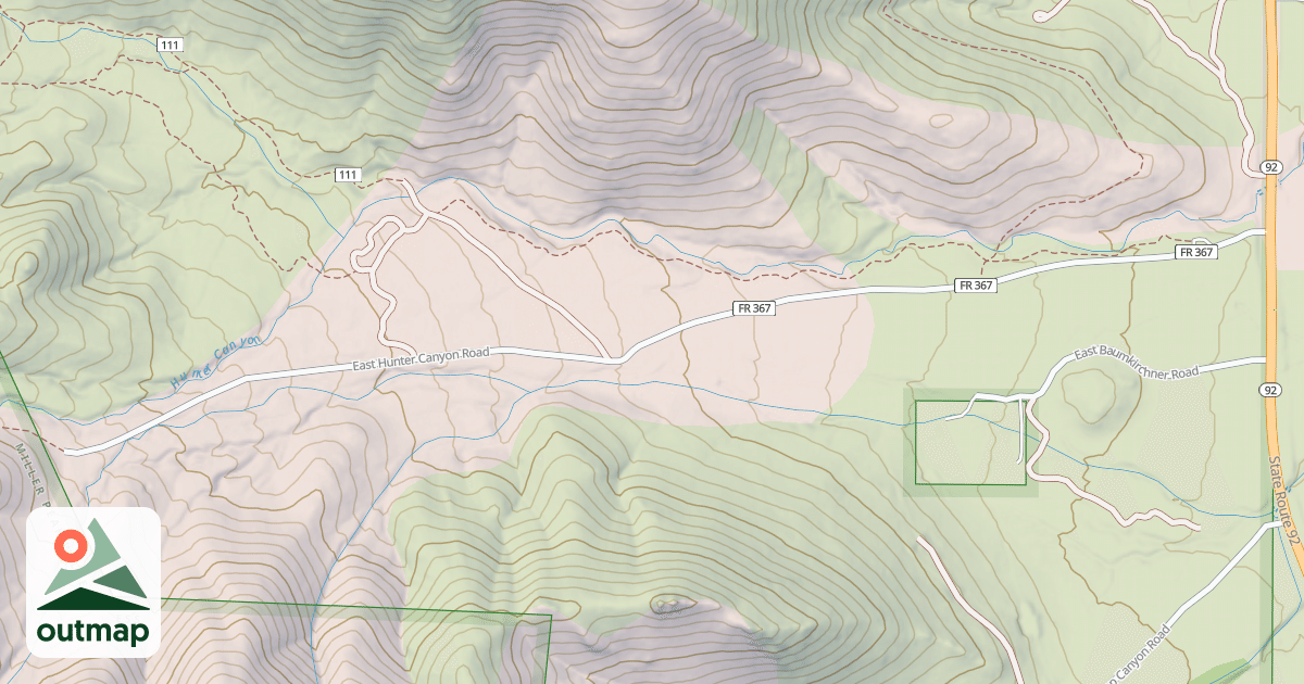 Map of HUNTER CANYON