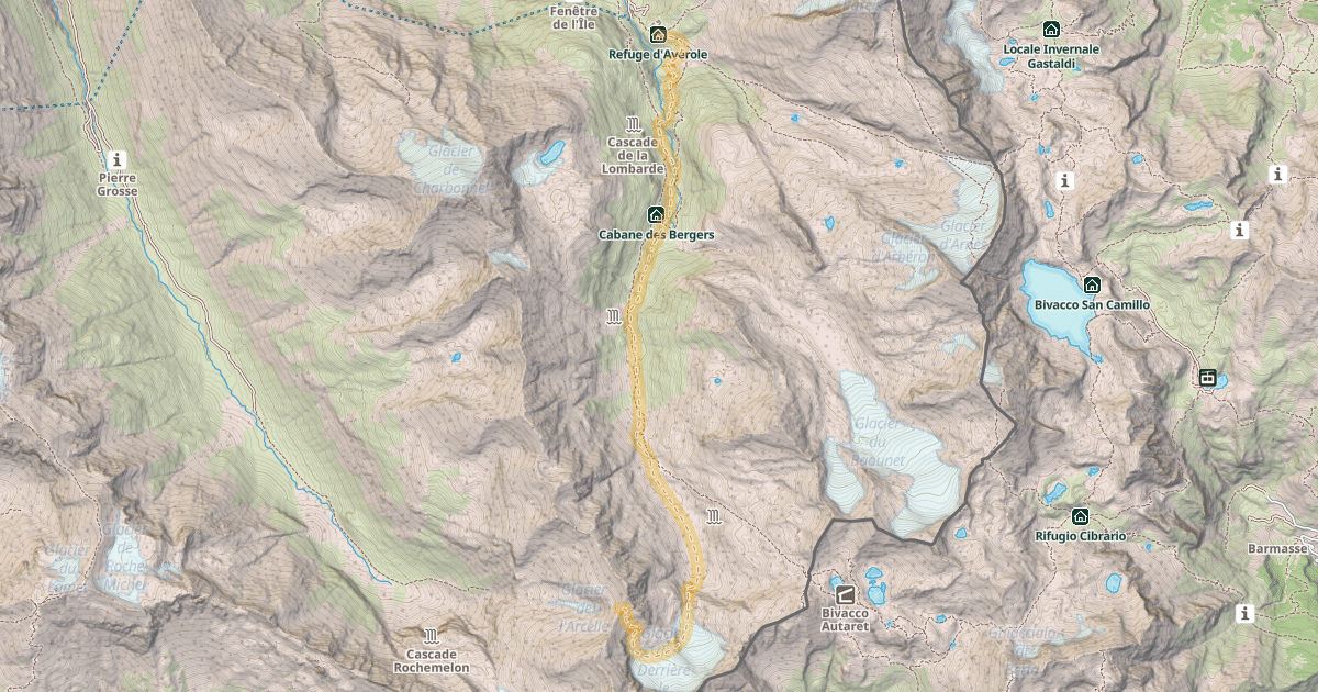 Map preview of Col de l'Arcelle — Refuge d'Avérole