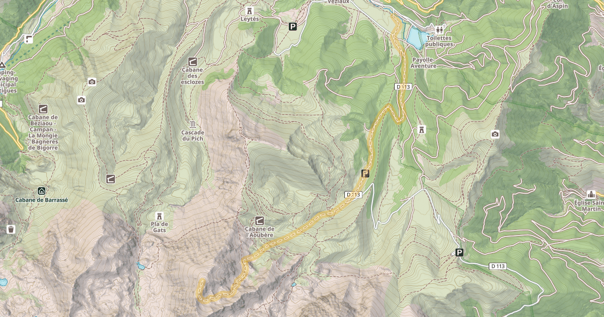 Map preview of Soum de Coste Oueillère — Lac de Payolle - Camp Bataillé