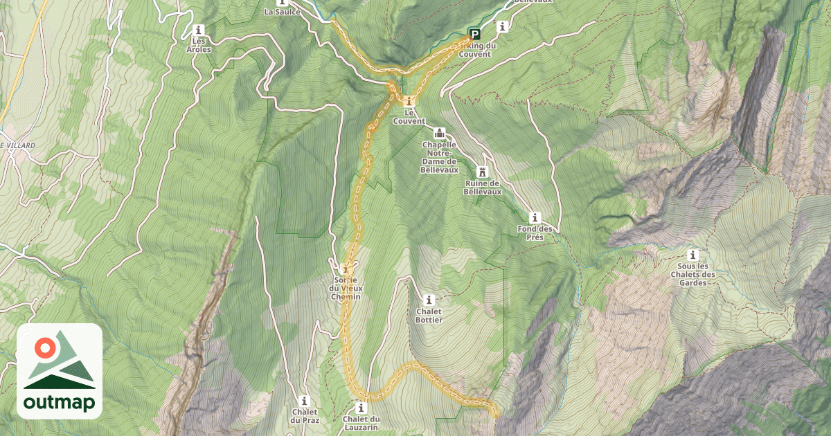 Map of Beaux Mollard — Le Martinet