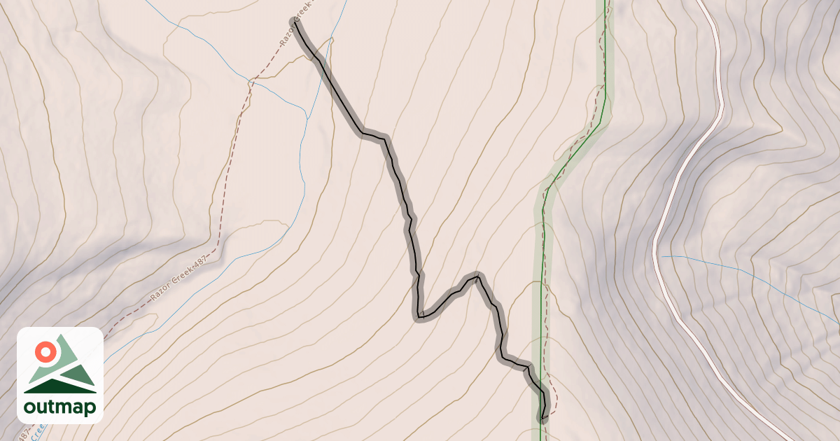 Map of Upper Razor Spur Trail