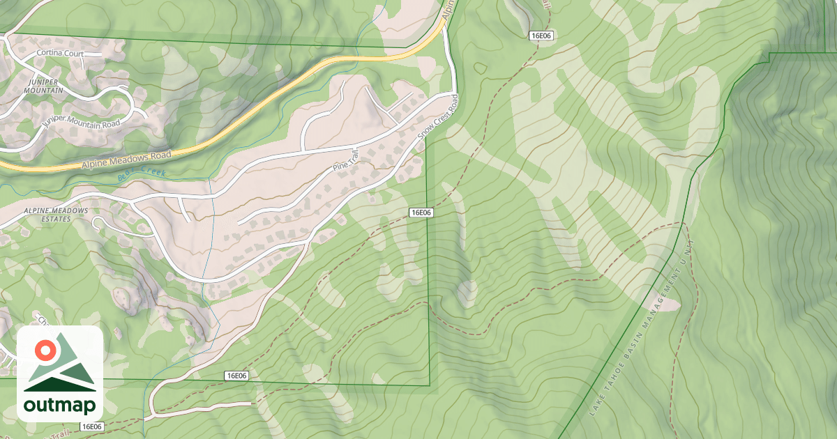 Map of ALPINE CRAGS