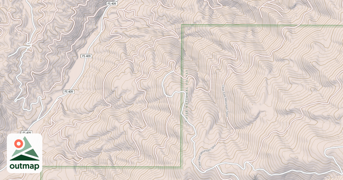 Map of CLEAR EAST MTN SPUR