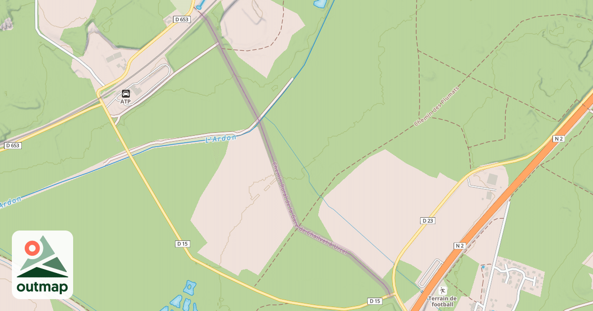 Map of Chemin Rural de la Gare de Chailvet à Urcel