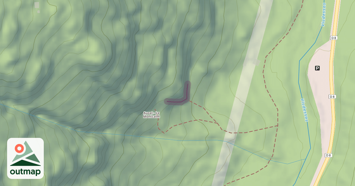Map of Auzat - Secteur Montcalm