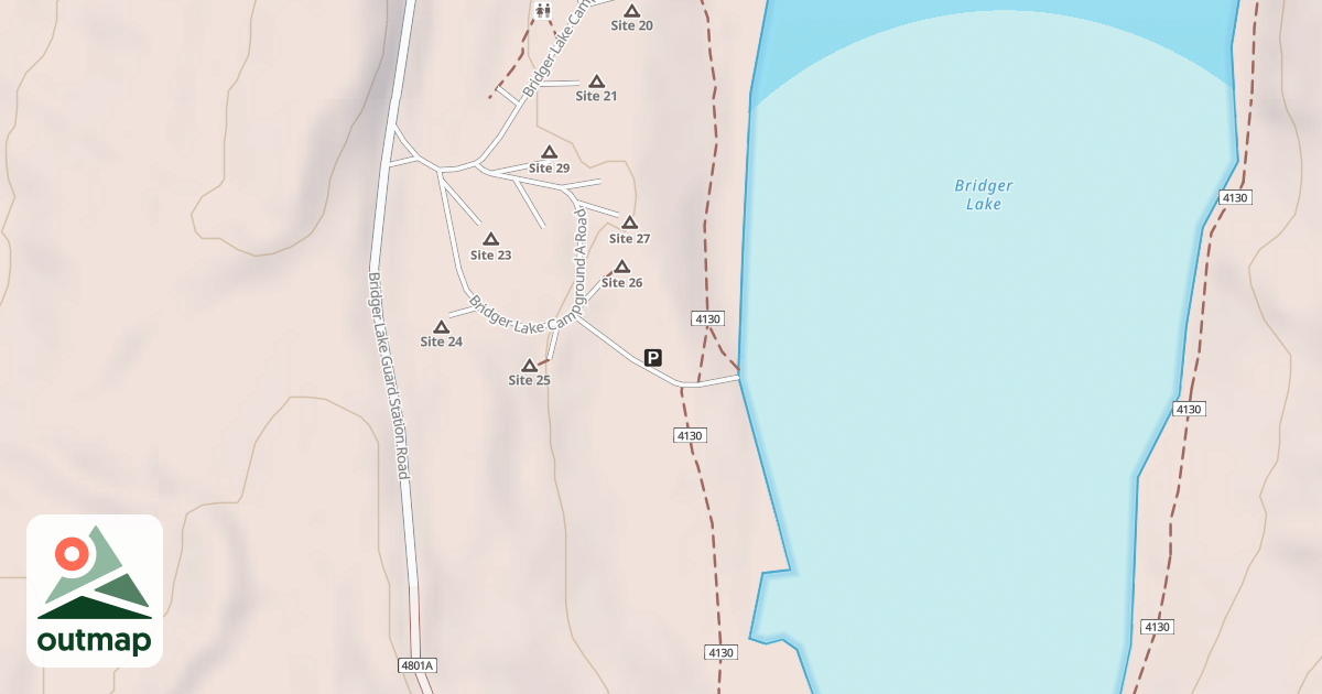 Map of BRIDGER LAKE CG-B