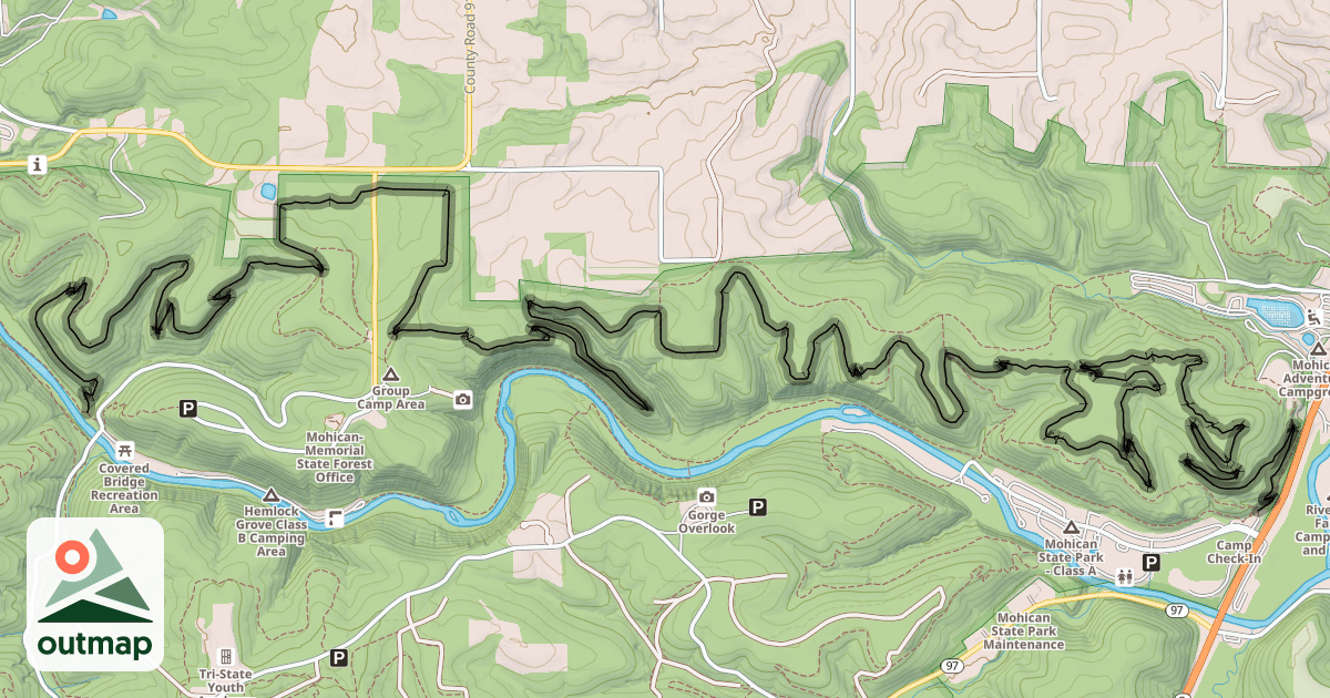 Map of Mohican Mountain Bike Trail