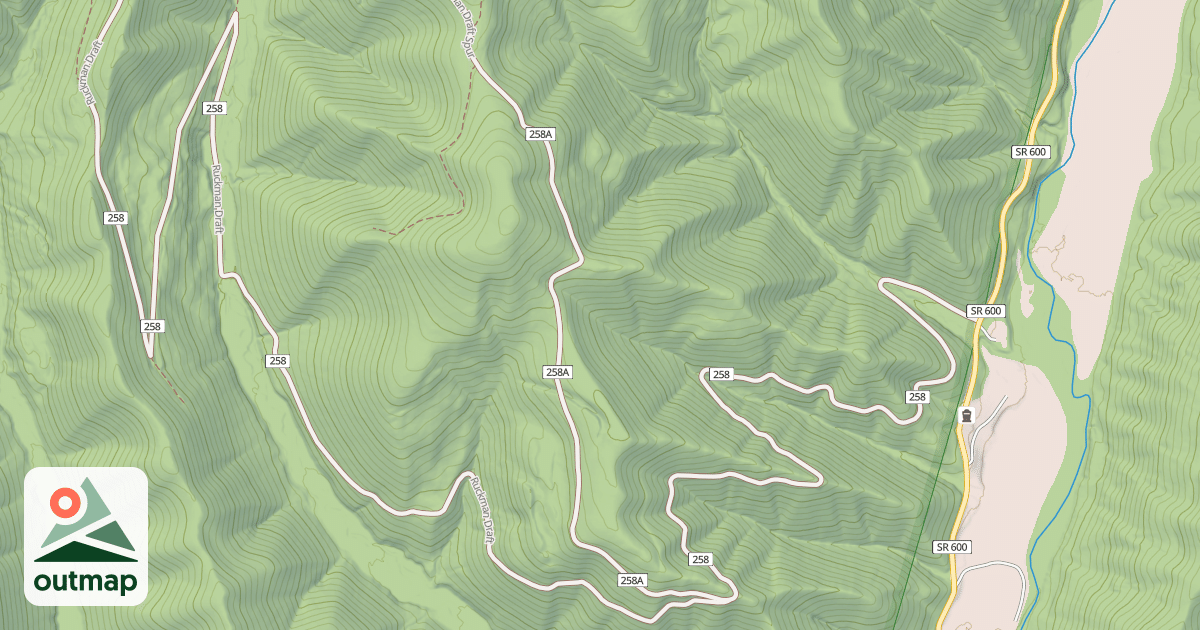 Map of RUCKMAN DRAFT SPUR