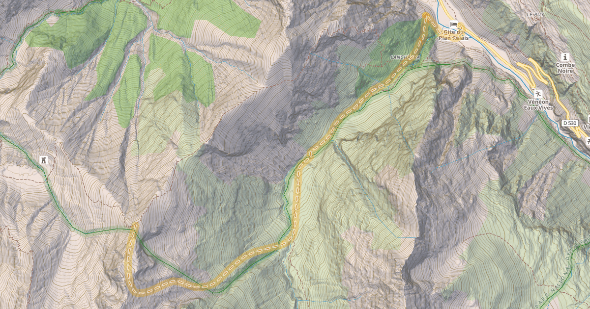 Map preview of Cime du Pied de Barry — Gite d'étape du Plan du Lac