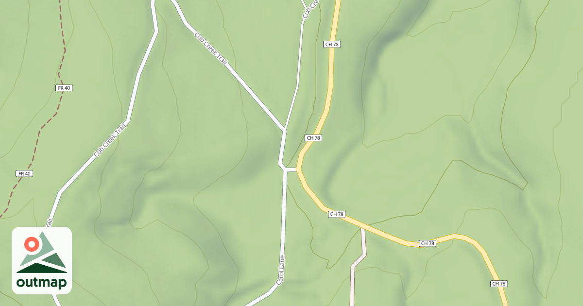 Map of CUB CREEK ROAD