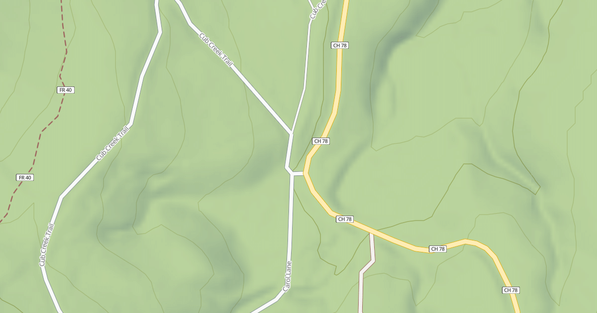 Map preview of CUB CREEK ROAD