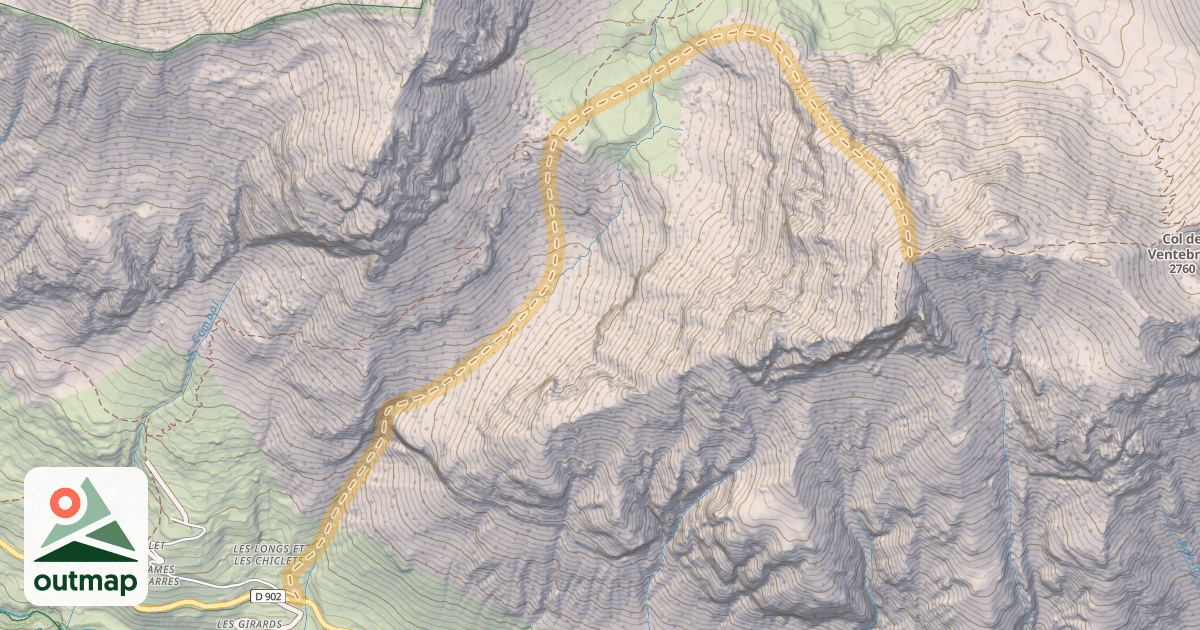 Map of Ventebrun (Ouest) — Les Longs