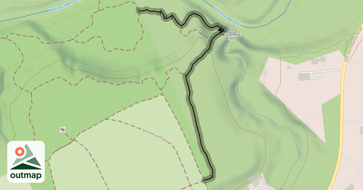 Map of Buttermilk Falls Trail