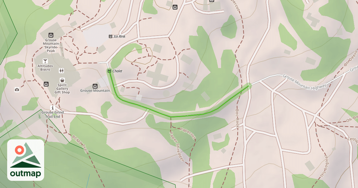 Map of Grouse Mountain Highway