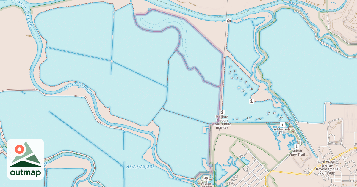 Map of Alviso Slough Trail
