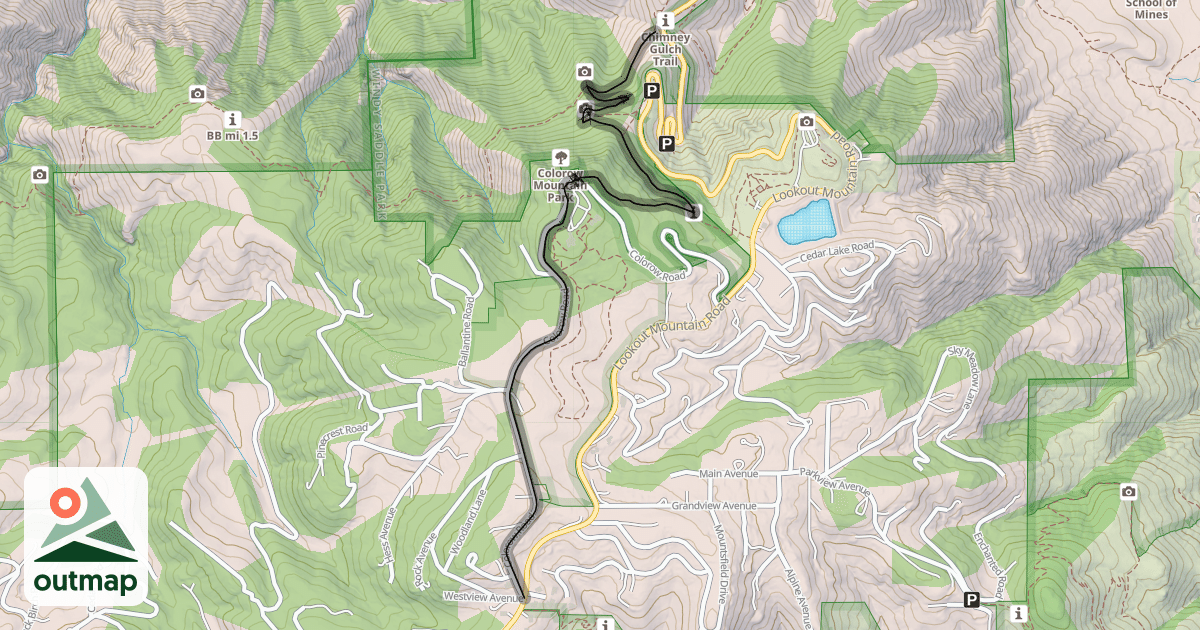 Map of Lookout Mountain Trail