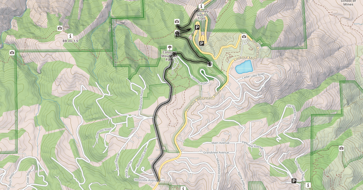 Map preview of Lookout Mountain Trail