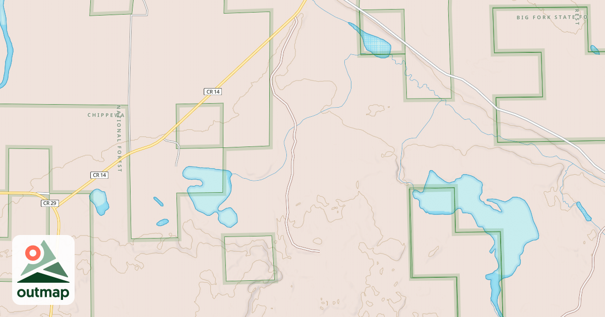 Map of BIG FORK RIVER SPUR 3304