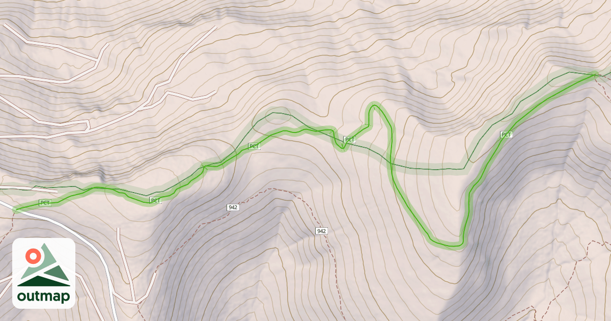 Map of Pacific Crest National Scenic Trail #2000