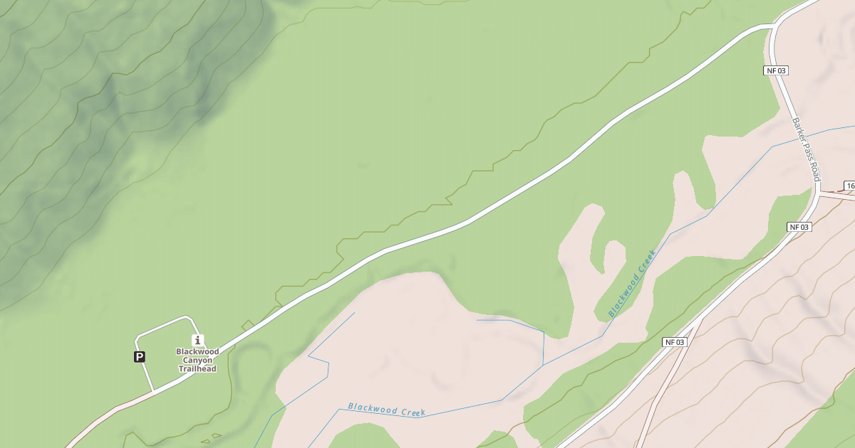 Map preview of BLACKWOOD CREEK - MIDDLE FORK