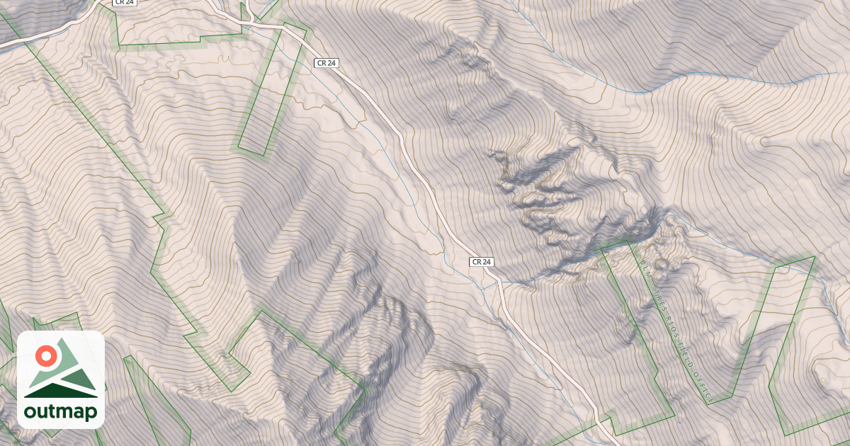 Map of Minnie Gulch Road